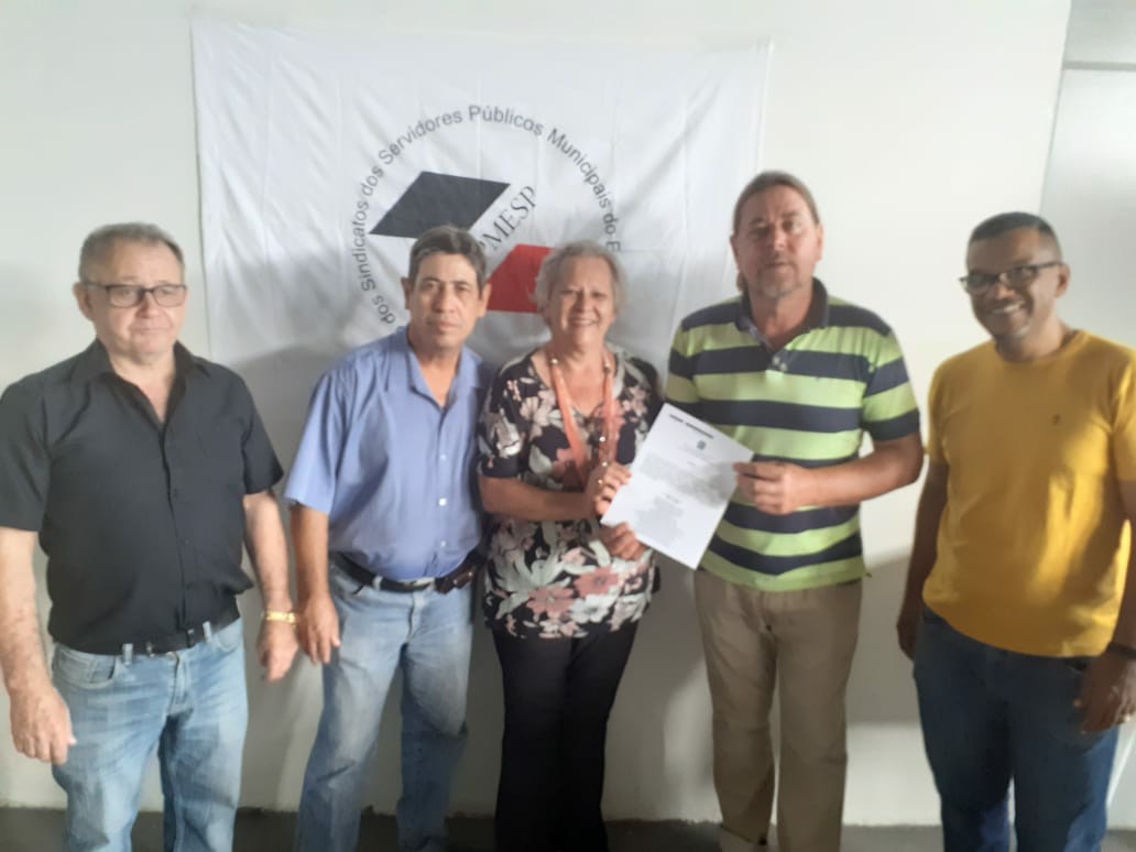 Federação entrega a carta sindical para o Sindicato dos Servidores Municipais de Tanabi