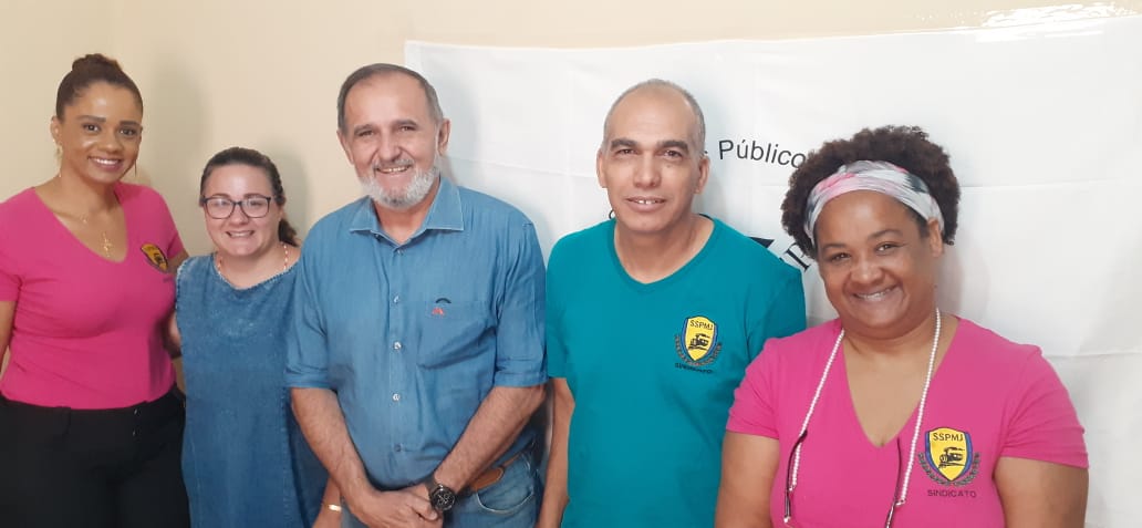 Diretoria do Sindicato dos Servidores de Jaguariúna visitam a FESSPMESP para falar sobre a campanha salarial
