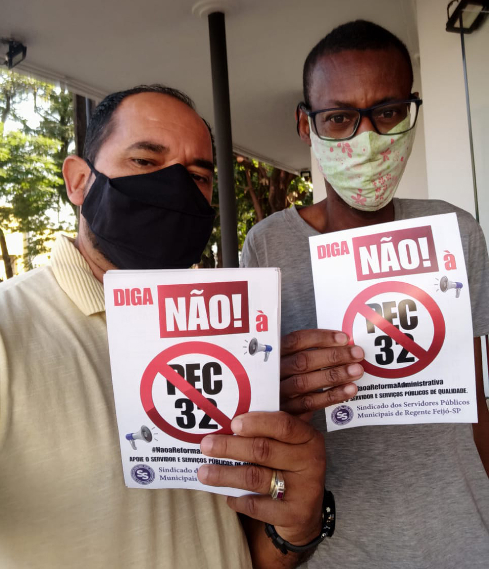 Sindicato dos Servidores de Regente Feijó-SP nas ruas contra a PEC 32