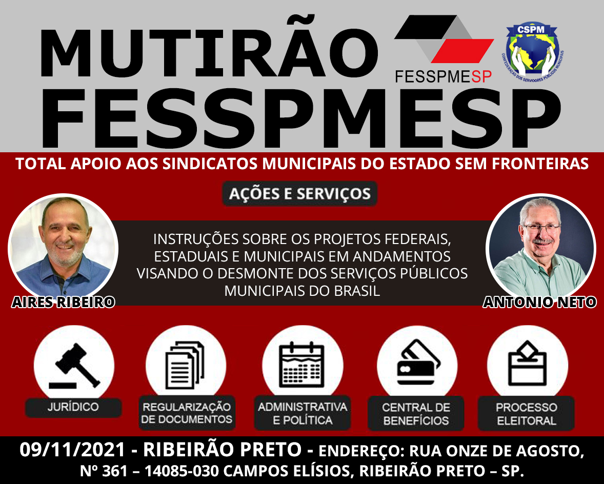FESSPMESP realizará o 2º Mutirão Presencial em sua Sub Sede Ribeirão Preto