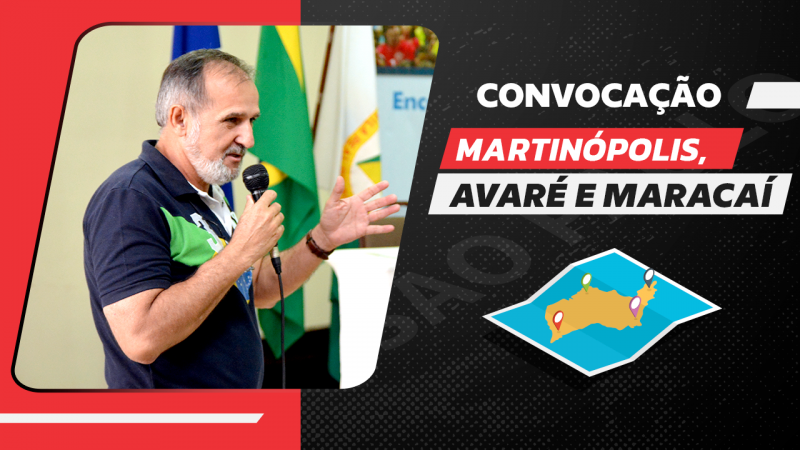 Regionais Martinópolis, Avaré e Maracaí se reunirão no dia 10 de março, às 9 horas. Não fique de fora – PARTICIPE!