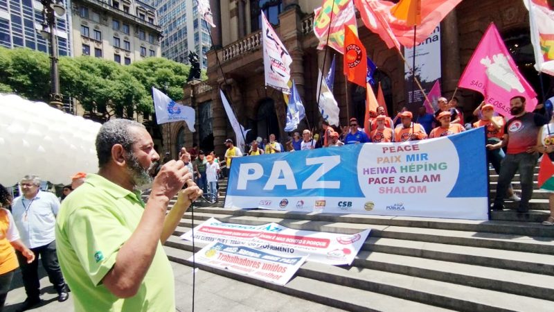 São Paulo/SP | Federação fortalece “Ato Pela Paz” realizado pelas Centrais Sindicais no Centro